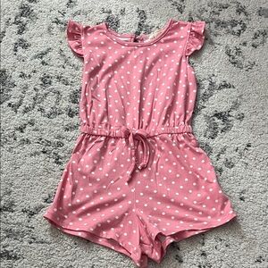 btween Pink and White Polka Dot Romper